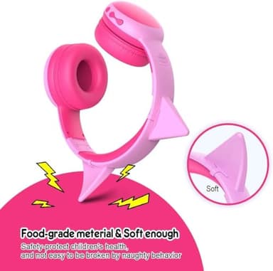 gorsun Kids Bluetooth Headphones, Portable Wireless Headset for Kids, Bluetooth 5.3, Over-Ear Toddler Headphones with Microphone, 85dB Volume Limited, 40 Hours Playtime (Pink+Purple) - Image 5