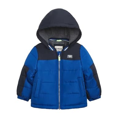 OshKosh B'gosh Baby Boy's Fleece-Lined Hooded Puffer Jacket Winter Coat, Blue - Image 1