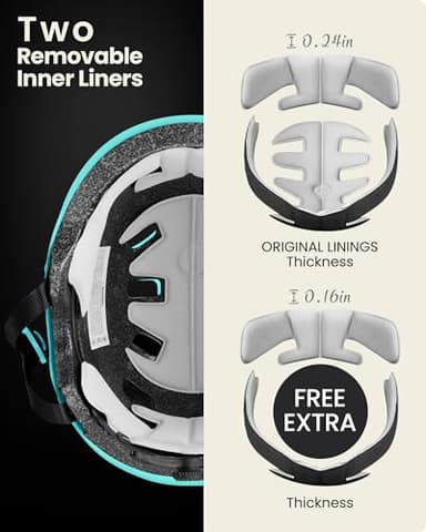 OutdoorMaster Skateboard Cycling Helmet - Two Removable Liners Ventilation Multi-Sport Scooter Roller Skate Inline Skating Rollerblading for Kids, Youth & Adults - Image 3