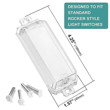 CLYMENE Light Switch Cover Guard, Child Proof Wall Switch Cover Protects Your Lights or Switches from Being Accidentally Turned ON or OFF by Children and Adults, Rocker Style (Clear, 4 Pack) - Image 2