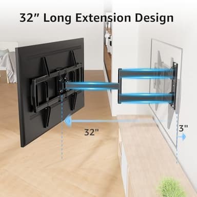 MOUNTUP Corner TV Wall Mount for Most 42-75 Inch TVs with 32” Long Extension, Long Arm TV Mount, Full Motion TVs Mount Swivel Articulating Mounts, MAX VESA 600x400mm, Holds up to 99 lbs MU0076 - Image 6