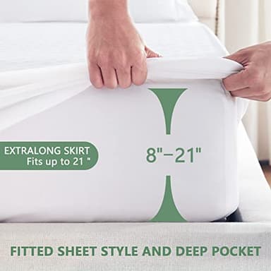 Premium Waterproof Mattress Protector California King Size, Breathable Bed Cover 3D Air Fabric Cooling Mattress Pad Cover Smooth Soft Noiseless Washable, 8''-21'' Deep Pocket (White) - Image 4