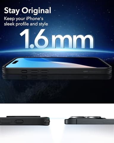 ESR for iPhone 16 Pro Max Case, Compatible with MagSafe, Shockproof Military-Grade Protection, Magnetic Phone Case for iPhone 16 Pro Max, Classic Hybrid Case (HaloLock), Clear Black - Image 9