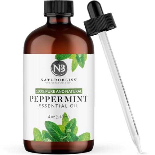 NaturoBliss Peppermint Essential Oil, 100% Pure and Natural Therapeutic Grade, Premium Quality Peppermint Oil, 4 fl. Oz - Perfect for Aromatherapy and Relaxation - Image 1