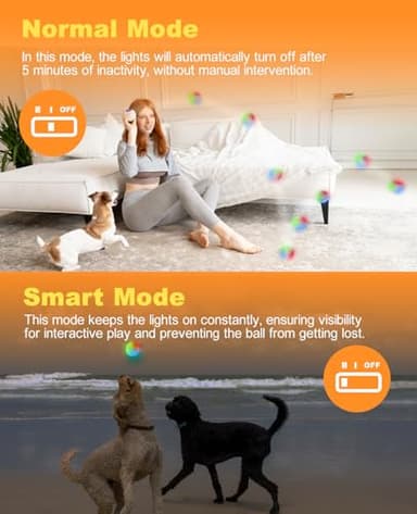 Xeuch Light Up Dog Balls, LED Dog Toy Ball Rechargeable, Bounce-Activated Durable Fetch Ball Grow in The Dark, Night Glowing Toy, Natural Rubber, Color Changing LED, 2.5 inches-Orange - Image 5