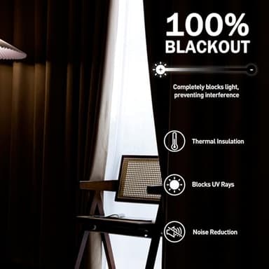 FLORECORD 100% Blackout Linen Curtains 52 Inch Wide x 90 Inch Long 2 Panels Set Thermal Insulated Textured Black Out Darkening Drapes for Bedroom Living Room Hook Belt/Back Tab/Rod Pocket, Beige - Image 5