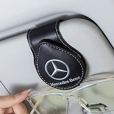 PPODKS Car Sunglass Holder, Eyeglass Holder for Mercedes Benz C E S M Serie CLK GLK GL AB AMG GLS GLE, Sunglass Hanger Mount for Car Sun Visor, Interior Accessories, Black - Image 1