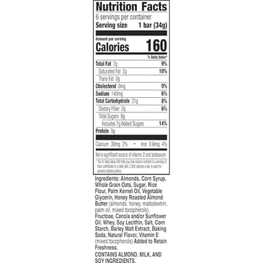 Nature Valley Granola Bars, Sweet and Salty Nut, Almond, 6 Bars, 7.2 OZ (Pack of 8) - Image 2