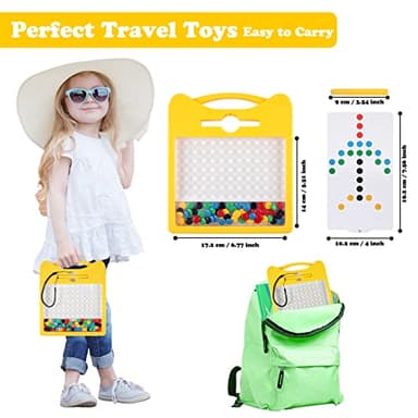 Magnetic Drawing Board for Kids, Toddler Magnet Doodle Board with 2 Pens, Magnetic Dot Art, Fine Motor Skills Toys, Airplane Travel Essentials Toys for Boys Girls (Yellow Cat) - Image 9