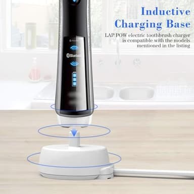 LAP POW Replacement Charger Compatible with Oral B Electric Toothbrush Series 3 4 5 6 Pro 1000/3000/5000, Inductive Charging Base Portable Waterproof Power Cord Environmental ABS, Model XT-3757 White - Image 5