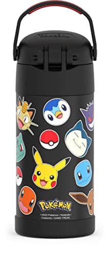 THERMOS FUNTAINER Water Bottle with Straw - 12 Ounce - Kids Stainless Steel Vacuum Insulated Water Bottle with Lid, Pokémon - Image 3