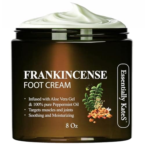 Essentially KateS Frankincense Oil Foot Cream 8 Fl Oz - Fight Soreness and Stiffness in Tired Feet - Foot Sole, Achilles, Foot Bridge, Ankle and Foot HillFoot Cream - (Parent) (8 Fl Oz, Frankincense) - Image 1