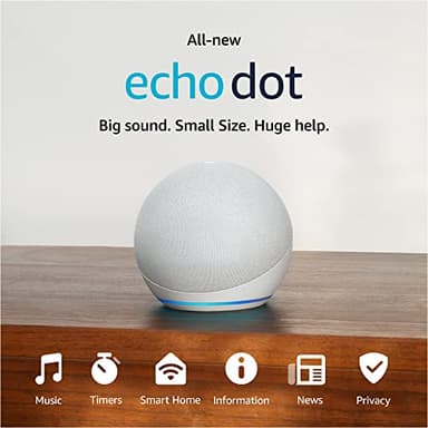 Amazon Echo Dot (newest model), Vibrant sounding Alexa speaker, Great for bedrooms, dining rooms and offices, Glacier White - Image 10