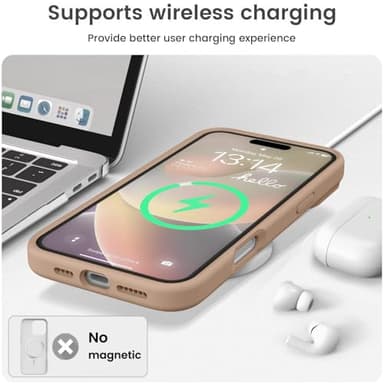 Vooii Compatible with iPhone 16 Pro Max Case, Liquid Silicone Upgrade [Camera Protection] [Soft Anti-Scratch Microfiber Lining] Shockproof Phone Case for iPhone 16 Pro Max 6.9 inch - Light Brown - Image 7