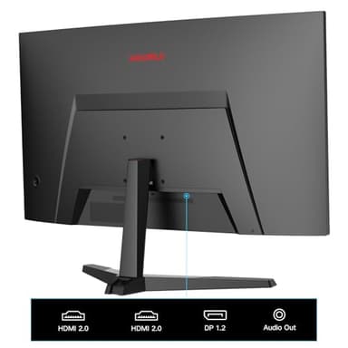 KOORUI 24 inch Curved Gaming Monitor 180Hz FHD 1080P Computer Monitor, 1ms 1500R Display, Adaptive Sync, FreeSync Premium, HDMI 2.0X2 & DP 1.2, VESA, Tilt, 24E6CA - Image 7