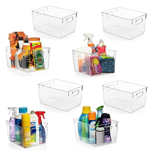ClearSpace Clear Plastic Storage Bins – Pantry Organizers & Storage Containers, Cabinet Organizer - Home Organization Must Haves for Kitchen, Laundry Room, Office, Closet, Garage & Freezer - Image 1