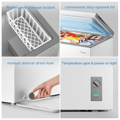 Midea MERC07C4BAWW 7.0 Cubic Feet Chest Freezer Cu.ft-Convertible, White - Image 7