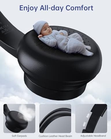 Masajoy USB Headset with Microphone for PC, Wired Headphones with Mic USB Headset with Noise Cancelling Microphone, Computer Headsets with Microphone for Home Office Online Class Teams Skype（Black） - Image 5