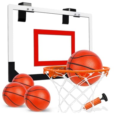 TOY Life Basketball Hoop Indoor for Kids Over The Door Office Basketballhoop for Teens and Adults Mini Hoops Door Room Goal with 4 Balls - Image 1