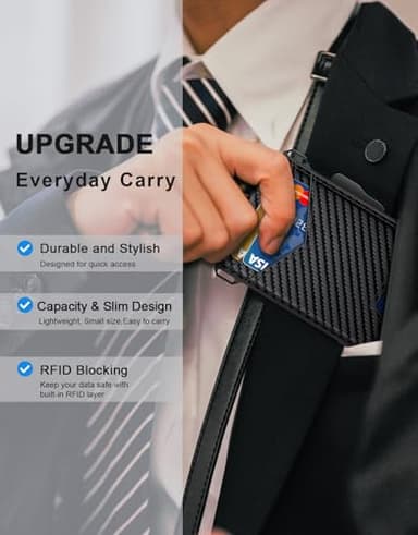 GHUKY Wallet for Men, Minimalist Slim Mens Wallet with Money Clip, RFID Blocking Smart Pop Up Card Wallet with ID Window, Compact Bifold Wallet, Metal Aluminum Credit Card Holder - Image 7