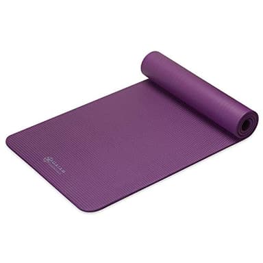 Gaiam Essentials Thick Yoga Mat Fitness & Exercise Mat with Easy-Cinch Carrier Strap, Purple, 72"L X 24"W X 2/5 Inch Thick, 10mm - Image 9