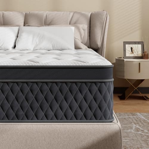 Topllen 12 Inch Queen Hybrid Mattress, Memory Foam & Individually Pocketed Springs for Motion Isolation, Edge Support & Pressure Relief, Fiberglass-Free, CertiPUR-US® Certified, Mattress in a Box - Image 1