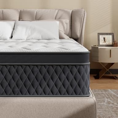 Topllen 12 Inch Queen Hybrid Mattress, Memory Foam & Individually Pocketed Springs for Motion Isolation, Edge Support & Pressure Relief, Fiberglass-Free, CertiPUR-US® Certified, Mattress in a Box - Image 1