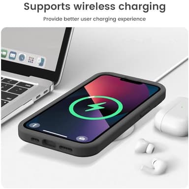 Vooii Compatible with iPhone 13 Case, Liquid Silicone Upgrade [Camera Protection] [Soft Anti-Scratch Microfiber Lining] Shockproof Phone Case for iPhone 13 6.1 inch - Black - Image 7