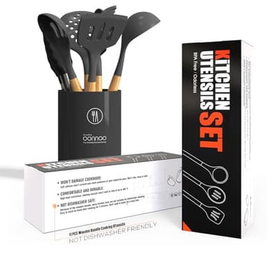 Silicone Cooking Utensils Kitchen Utensil Set - 446°F Heat Resistant Silicone Kitchen Utensils Set, Spatula,Turner Tongs, Spoon, Brush, Whisk,Kitchen Gadgets for Nonstick Cookware, BPA Free (Gray) - Image 5