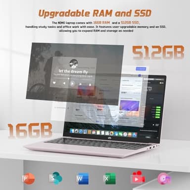 NIMO 15.6" FHD IPS Student-Laptop-Computer - 16GB RAM 512GB SSD, 4 Cores 13th Gen Intel N150(Beat to i3-1115G4, Up to 3.6GHz), 65W GaN Type-C, Fingerprint, Backlit Keyboard, Wi-Fi 6, BT5.2, Numpad - Image 4
