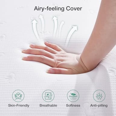 Novilla Queen Mattress 6 Inch Queen Size Memory Foam Mattress with Removable Washable Mattress Cover for Pressure Relief & Comfort Sleep CertiPUR-US Certified Mattress Queen - Image 3