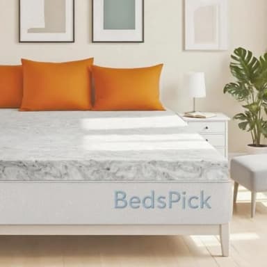 BedsPick 2 Inch Mattress Topper Twin XL Memory Foam, Mattresses Pad Extra Long Twin Charcoal Infused, Soft College Dorm Bed Toppers, CertiPUR-US and Oeko-Tex Standard 100 Certified - Image 1