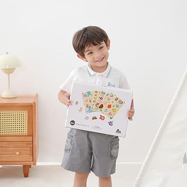 GRINNNIE Wooden Puzzles for Toddlers 3 4 5 Years Old, Montessori Toddler Toys 5PCS Peg Puzzles with Knob - Number, Alphabet, Shape, and Animal, Great Christmas Birthday Gifts for Boys Girls - Image 6