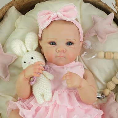 KSBD Realistic Reborn Baby Dolls - 20 Inch Cute Lifelike Real Life Baby Dolls Newborn Silicone Baby Dolls Girl with Soft Full Vinyl Body and Accessories can Swimming for 3+ Years Old Kids Gifts - Image 7
