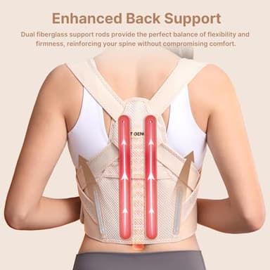 Posture Corrector for Women and Men: Improve Posture Correct Hunchback Slouching Invisible Under Clothes - Adjustable Lightweight Upper Back Brace for Neck Shoulder & Upper Back Pain Relief (XS/S Under Bust 26"-37") - Image 3