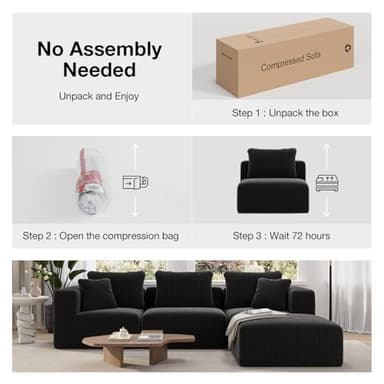 Novilla Modular Sectional Sofa, Modern Cloud Sectional Couch with Smarts Coil™ Support, U-Shape Upholstered Boneless Couch for Living Room Apartments Bedroom, No Assembly Required (6 Seater) - Image 4