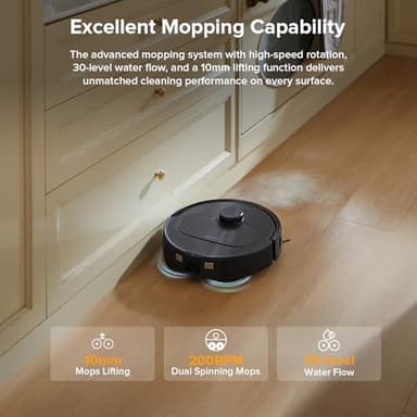 roborock Qrevo Series Robot Vacuum and Mop, 8000Pa Suction, Upgraded from Qrevo S, Anti-Tangle Brushes, Smart Obstacle Avoidance, Auto Mop Washing, All-in-One Dock, 200RPM Spinning Mops, Black(QV 35A) - Image 5
