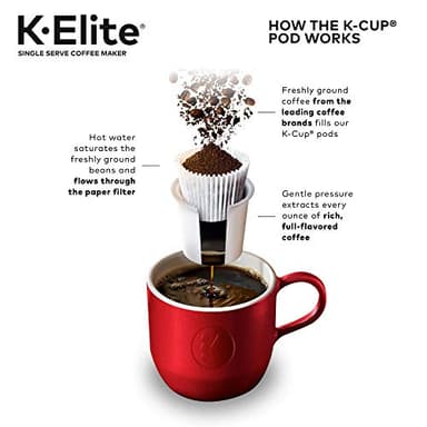 Keurig K-Elite Single Serve K-Cup Pod Coffee Maker, with Strength and Temperature Control, Iced Coffee Capability, 8 to 12oz Brew Size, Programmable, Brushed Gold - Image 11