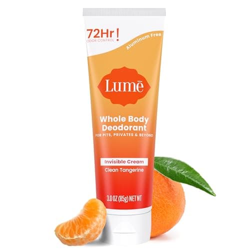 Lume Whole Body Deodorant - Invisible Cream Tube - 72 Hour Odor Control - Aluminum Free, Baking Soda Free, Skin Safe - 3.0 ounce (Clean Tangerine) - Image 1