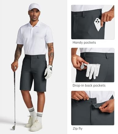 Willit Men's Golf Shorts Stretch Dress Shorts Cargo Quick Dry Athletic Casual Shorts with Pockets 11" Deep Gray 36W - Image 5