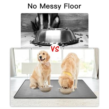 32" x 24" Large Pet Food Mat, Silicone Dog Mats for Food and Water, Nonslip Pet Feeding Mats for Floors,Dog Cat Bowl Mat with Raised Edges, Dark Brown - Image 5