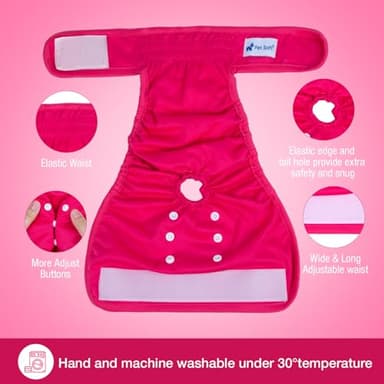 Pet Soft Washable Female Diapers (3 Pack) Female Dog Diapers, Comfort Reusable Doggy Diaper for Girl Dog in Period Heat (Classy, L) - Image 7