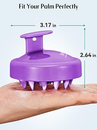 HEETA Scalp Massager Hair Growth 2-Pack, Soft Silicone Scalp Scrubber Shampoo Brush for Exfoliation Dandruff Removal Head Massage Stress Relax, Wet & Dry Use for Women Men Thick Thin Curly Hair Care - Image 8