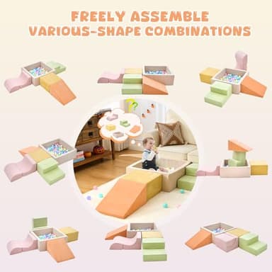 Climbing Toys for Toddlers , Toddler Climbing Toys Indoor, 5-Piece Foam Climbing Blocks with Ball Pit (Balls not Included),Soft Play Set,Toddler Climber Indoor Foam Play Gym for Climbing Crawling - Image 3