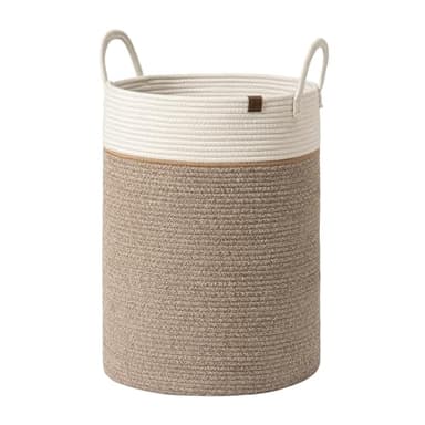 LA JOLIE MUSE Woven Basket Rope Storage Baskets - Large Cotton Organizer, Basket for Baby Blanket, Kids Toy Nursery Laundry Basket Mocha XL - Image 1