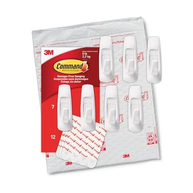 Command 5 lb Large Utility Hooks, 7 Wall Hooks and 12 Command Strips, Damage-Free Hanging with Adhesive Strips, No Tools for Hanging, Organization and Storage - Image 10