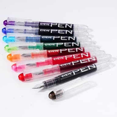EYEYE Disposable Fountain Pens, 8 Pack Multicolor Fine Point Fountain Pens for Writing, Stainless Steel Nib, Smooth Writing for Journaling, Drafting, Sketching, Doodling & Gifts - Image 9