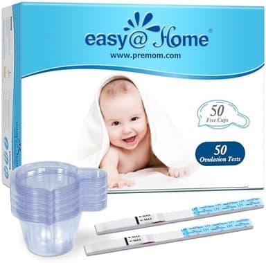 Easy@Home Ovulation Test Predictor Kit : Accurate Fertility Test for Women (Width of 5mm), Fertility Monitor Test Strips, 50 LH Strips with 50 Urine Cups - Image 3