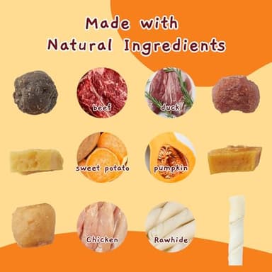 Jungle Calling Dog Treats, Multi-Flavor Kabob Dog Snacks, Edible Dog Kabobs, Made with Chicken, Duck, Beef, Sweet Potato and Pumpkin, Rawhide Sticks for Dogs - Image 4