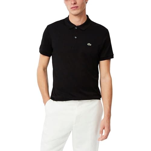 Lacoste Men's Regular Fit Cotton Pima Polo Shirt, Black, X-Large - Image 1